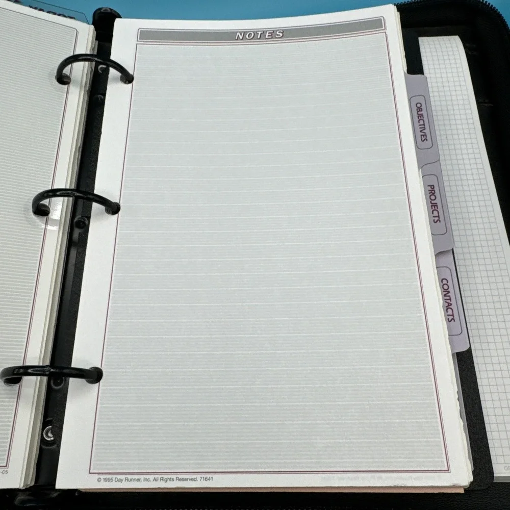 Dayrunner Planner Organizer Black & LOTS of Inserts‎ Full Zip Vintage 90s 1990s